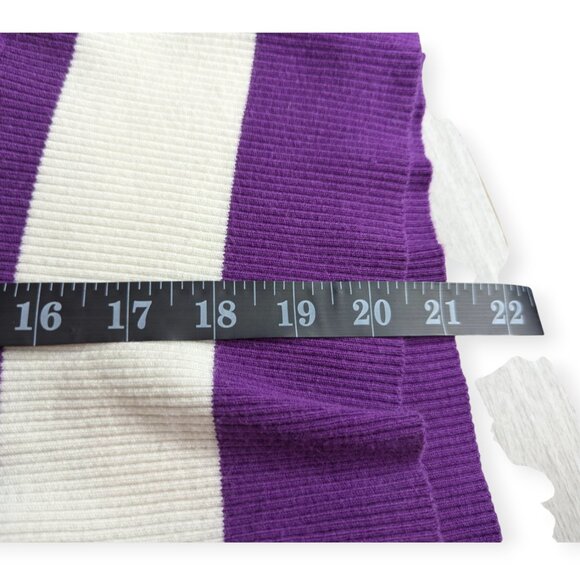 SO Vibrant Purple & White Striped V-Neck Long Sleeve Sweater Juniors Size XL - Picture 11 of 12
